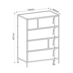 Kummut HEDVIG 70x40xH95cm, saar/must Elutoamööbel H01-700 Kapid