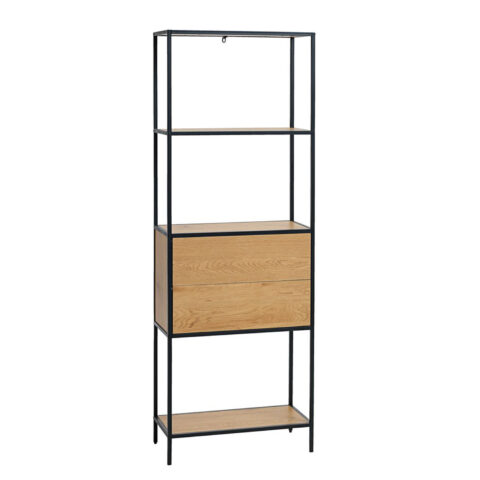 Riiul HEDVIG sahtliga 64x30xH178cm, saar/must Elutoamööbel H01-700 Kapid