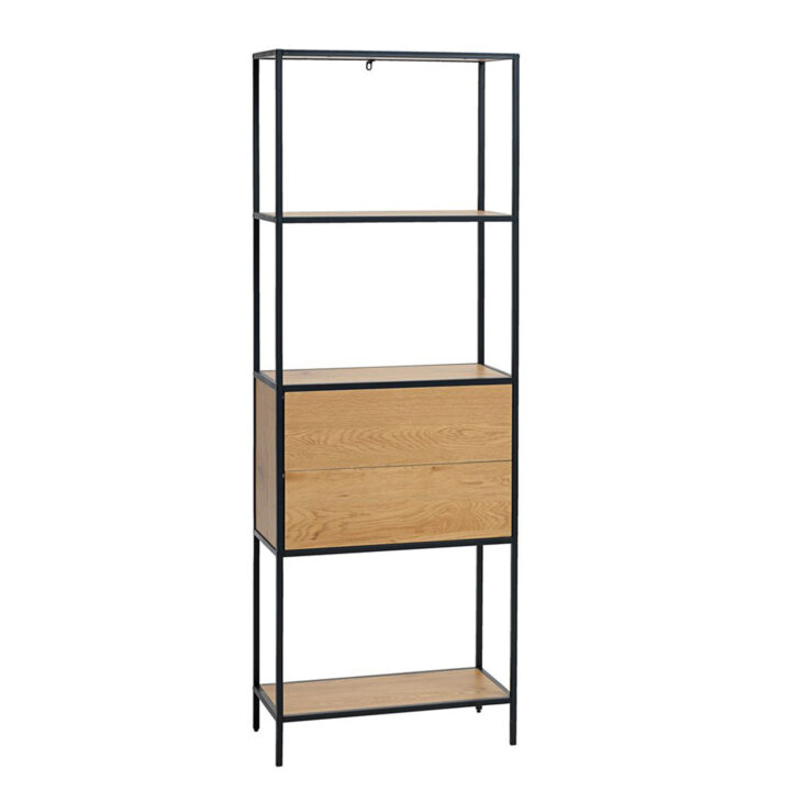 Riiul HEDVIG sahtliga 64x30xH178cm, saar/must Elutoamööbel H01-700 Kapid