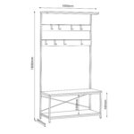 Esikuriiul HEDVIG 100x36xH180cm, saar/must Elutoamööbel Esikumööbel