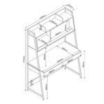 Kirjutuslaud STUDY riiuliga 124x54xH171cm, tamm/valge Elutoamööbel Kirjutuslauad