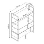 Riiul STUDY 70x30xH90cm, tamm/valge Elutoamööbel H01-700 Kapid