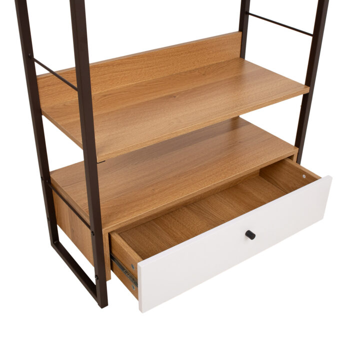 Riiul STUDY 70x30xH90cm, tamm/valge Elutoamööbel H01-700 Kapid