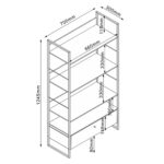Riiul STUDY 70x30xH124,5cm, tamm/valge Elutoamööbel H01-700 Kapid