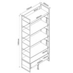 Riiul STUDY 70x30xH159cm, tamm/valge Elutoamööbel H01-700 Kapid