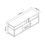TV laud STUDY 150x40xH54cm, tamm/must Elutoamööbel H01-800 TV-alused