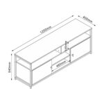 TV laud STUDY 120x40xH54cm, tamm/must Elutoamööbel H01-800 TV-alused