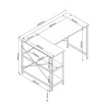 Kirjutuslaud HEDVIG 120x80xH76cm, tamm/must Kirjutuslauad KAUP