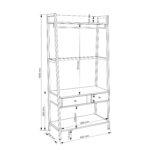 Esikuriiul LAVINIA 84x40xH169cm, saar/must Esik ja Garderoob Esikumööbel