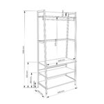 Esikuriiul LAVINIA 84x40xH169cm, saar/must Esik ja Garderoob Esikumööbel