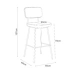 Baaritool KEIU 46x49xH107cm, helebeež velvet Baaripukid ja baaritoolid Baaripukid ja baaritoolid