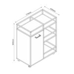 Riiulitega kapp HEDVIG 77,4x42xH94cm, saar/must Kapid, kummutid ja riiulid Kapid