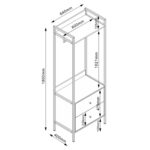 Esikuriiul HANNES 64x40xH180cm, rustik melamiin Esik ja Garderoob