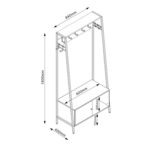 Esikukapp HANNES 84x40xH180cm, rustik melamiin Esik ja Garderoob