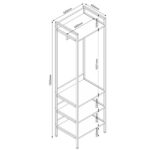 Esikuriiul HANNES 52x40xH180cm, rustik melamiin Esik ja Garderoob