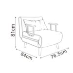 Tugitool-voodi HANNES 76,5x84xH81cm, hall Diivanvoodid