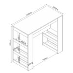 Baarilaud HANNES 110x50xH100cm, rustik melamiin Baarilauad