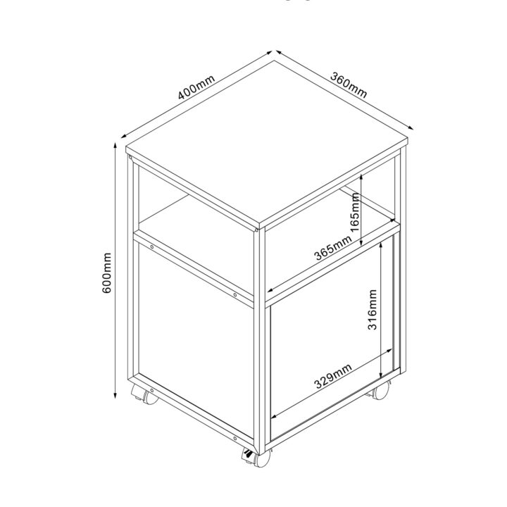 Abilaud / öökapp LESTER 40x36xH60cm Elutoamööbel