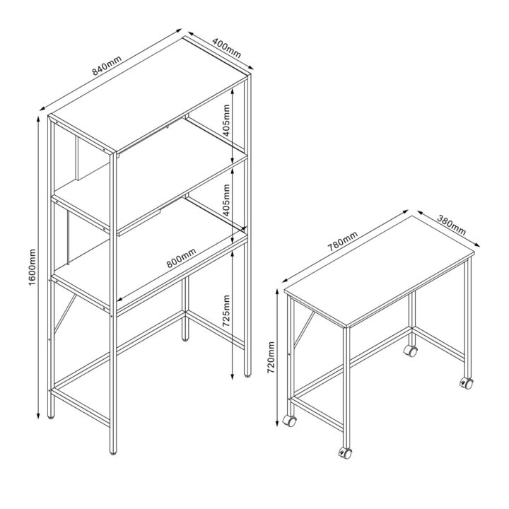 Töölaud LESTER 84x40xH160cm Kontorimööbel