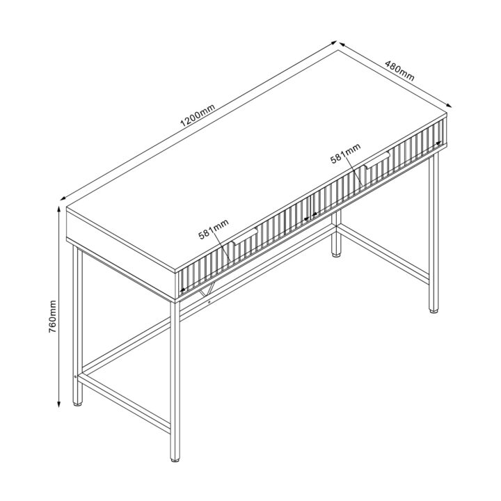 Kirjutuslaud HELVE 120x48xH76cm Kontorimööbel