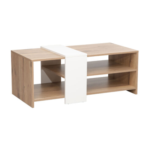 Diivanilaud HANNES 100x53x41,5cm, rustik / valge melamiin Elutoamööbel