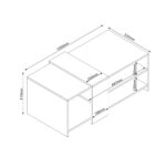 Diivanilaud HANNES 100x53x41,5cm, rustik / valge melamiin Elutoamööbel