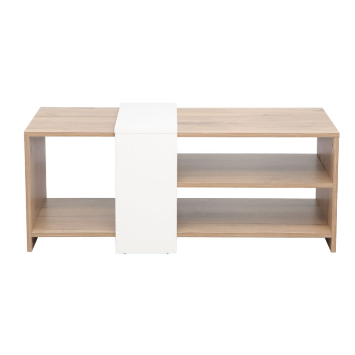 Diivanilaud HANNES 100x53x41,5cm, rustik / valge melamiin Elutoamööbel