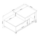 Diivanilaud HANNES 90x50xH40cm, rustik / must melamiin Elutoamööbel