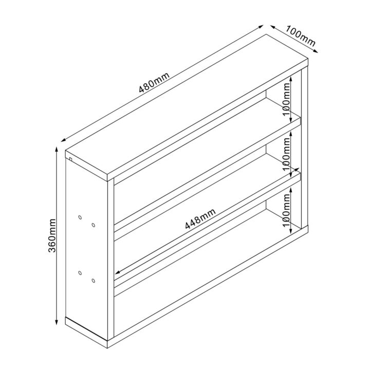 Riiul LESTER 48x10xH36cm, hele melamiin Elutoamööbel