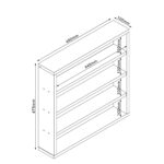 Riiul LESTER 48x10xH47,5cm, hele melamiin Elutoamööbel