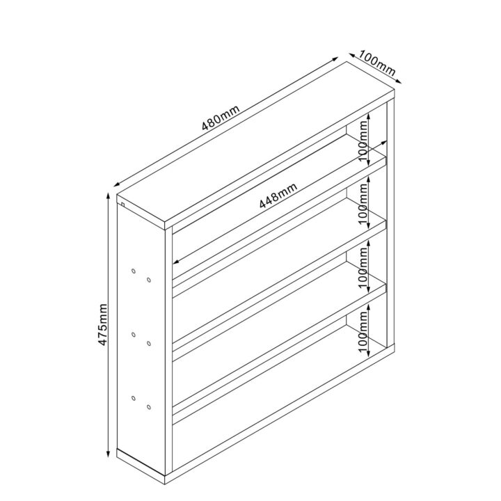 Riiul LESTER 48x10xH47,5cm, hele melamiin Elutoamööbel