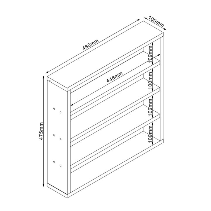 Riiul LESTER 48x10xH47,5cm, valge melamiin Elutoamööbel
