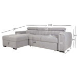 Nurgadiivanvoodi ODELIA VN 252x165xH82/100cm, hall Diivanid
