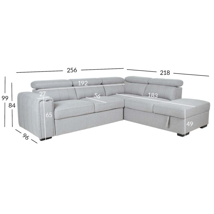 Nurgadiivanvoodi ODELIA-2 PN 263x227xH81/97cm, hall Diivanid