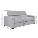 Diivanvoodi KINGSTON 3-kohaline 198x96xH76/94cm, hall Diivanid