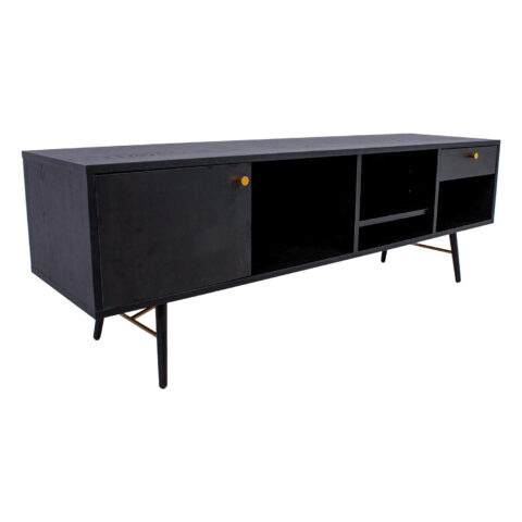 TV-laud LUXEMBOURG 150x40xH50cm, must melamiin Elutoamööbel Elutuppa jõuludeks