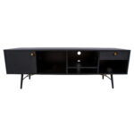 TV-laud LUXEMBOURG 150x40xH50cm, must melamiin Elutoamööbel Elutuppa jõuludeks