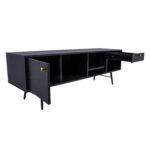 TV-laud LUXEMBOURG 150x40xH50cm, must melamiin Elutoamööbel Elutuppa jõuludeks