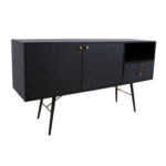 Kummut LUXEMBOURG 150x40xH80cm, must melamiin Elutoamööbel Elutuppa jõuludeks