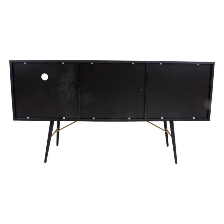 Kummut LUXEMBOURG 150x40xH80cm, must melamiin Elutoamööbel Elutuppa jõuludeks