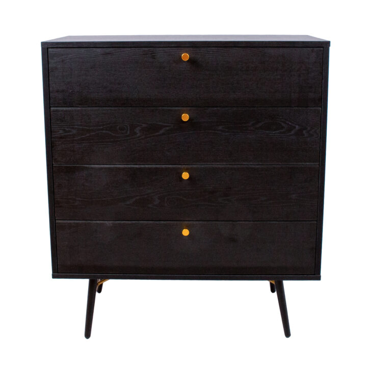 Kummut LUXEMBOURG 80x40xH90cm, must melamiin Elutoamööbel Elutuppa jõuludeks