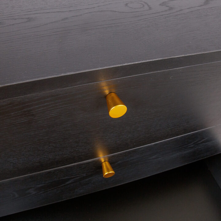 Kummut LUXEMBOURG 80x40xH90cm, must melamiin Elutoamööbel Elutuppa jõuludeks