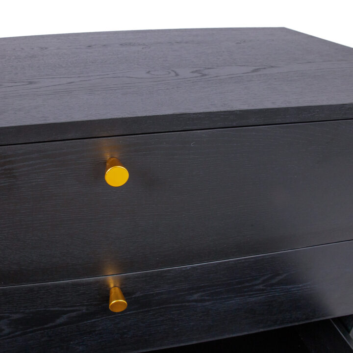 Kummut LUXEMBOURG 80x40xH90cm, must melamiin Elutoamööbel Elutuppa jõuludeks