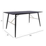 Söögilaud LUXEMBOURG 160x90xH75cm, must melamiin Söögilauad Elutuppa jõuludeks