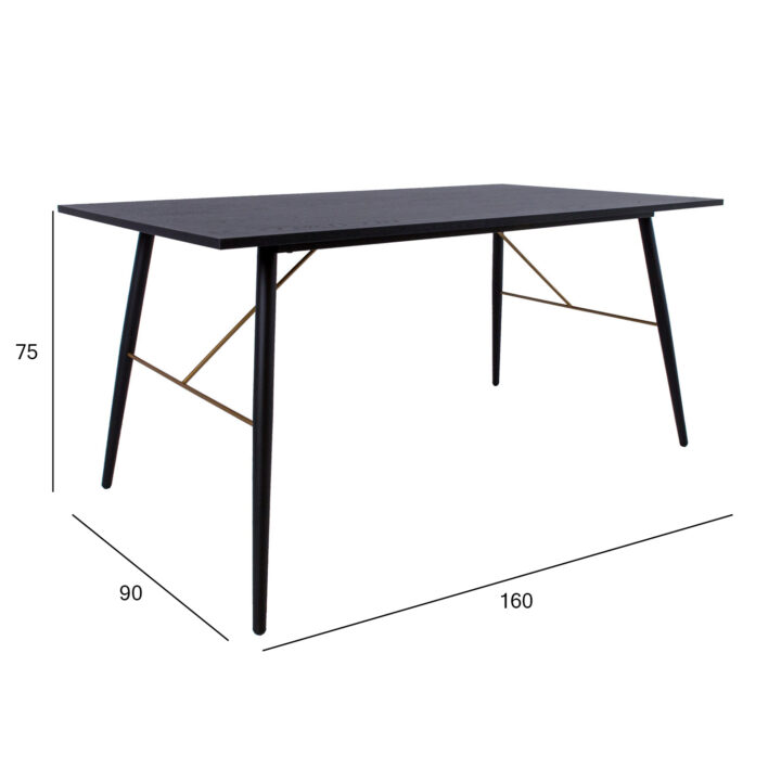 Söögilaud LUXEMBOURG 160x90xH75cm, must melamiin Söögilauad Elutuppa jõuludeks