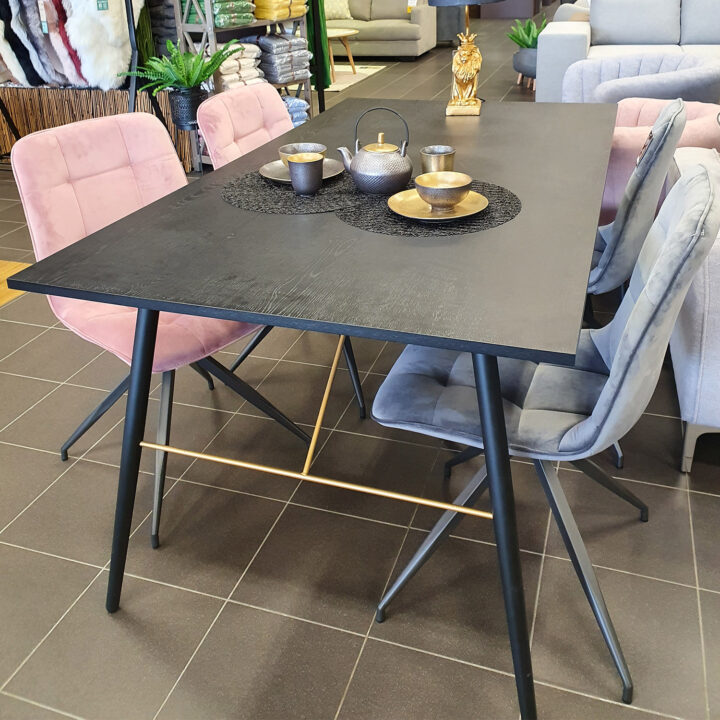 Söögilaud LUXEMBOURG 160x90xH75cm, must melamiin Söögilauad Elutuppa jõuludeks