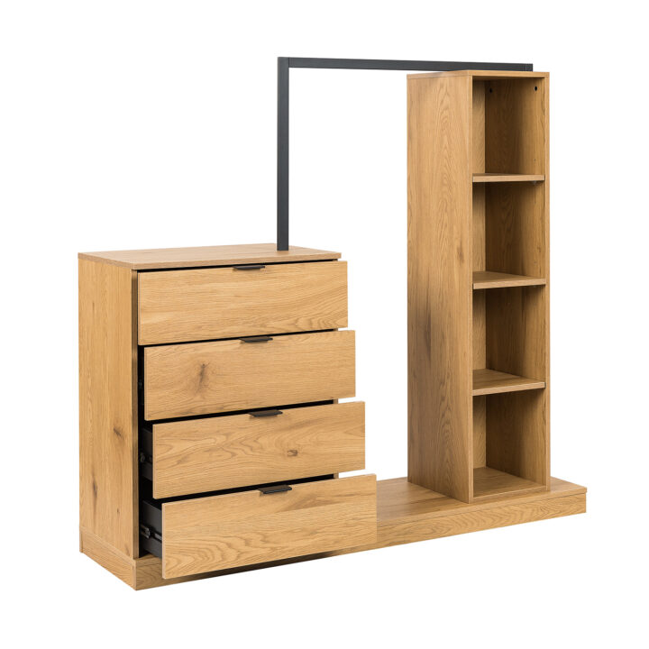 Esikumööbel NOVA 145x40xH137cm, tamm/must Esik ja Garderoob Esikumööbel