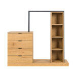 Esikumööbel NOVA 145x40xH137cm, tamm/must Esik ja Garderoob Esikumööbel
