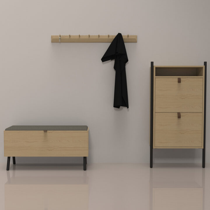Jalatsikapp AALBORG 55,6x26xH91,5cm, tamm Esik ja Garderoob Esikumööbel