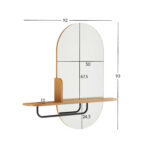 Peegel AALBORG riiuliga 92x15xH93cm, tamm Esik ja Garderoob Esikumööbel